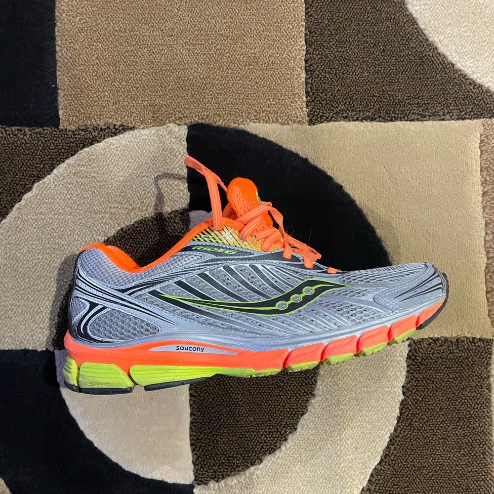 Saucony Vibrant Orange and Gray Sneakers